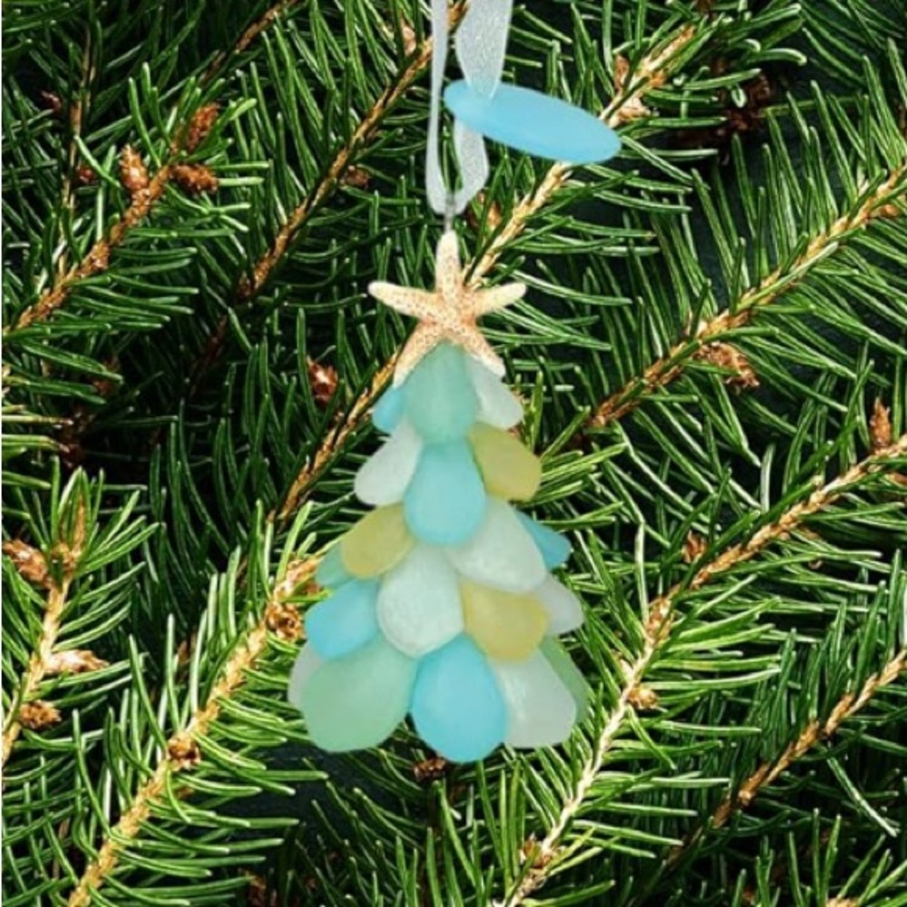 RESIN ORNAMENT - SEA GLASS TREE - Customizable